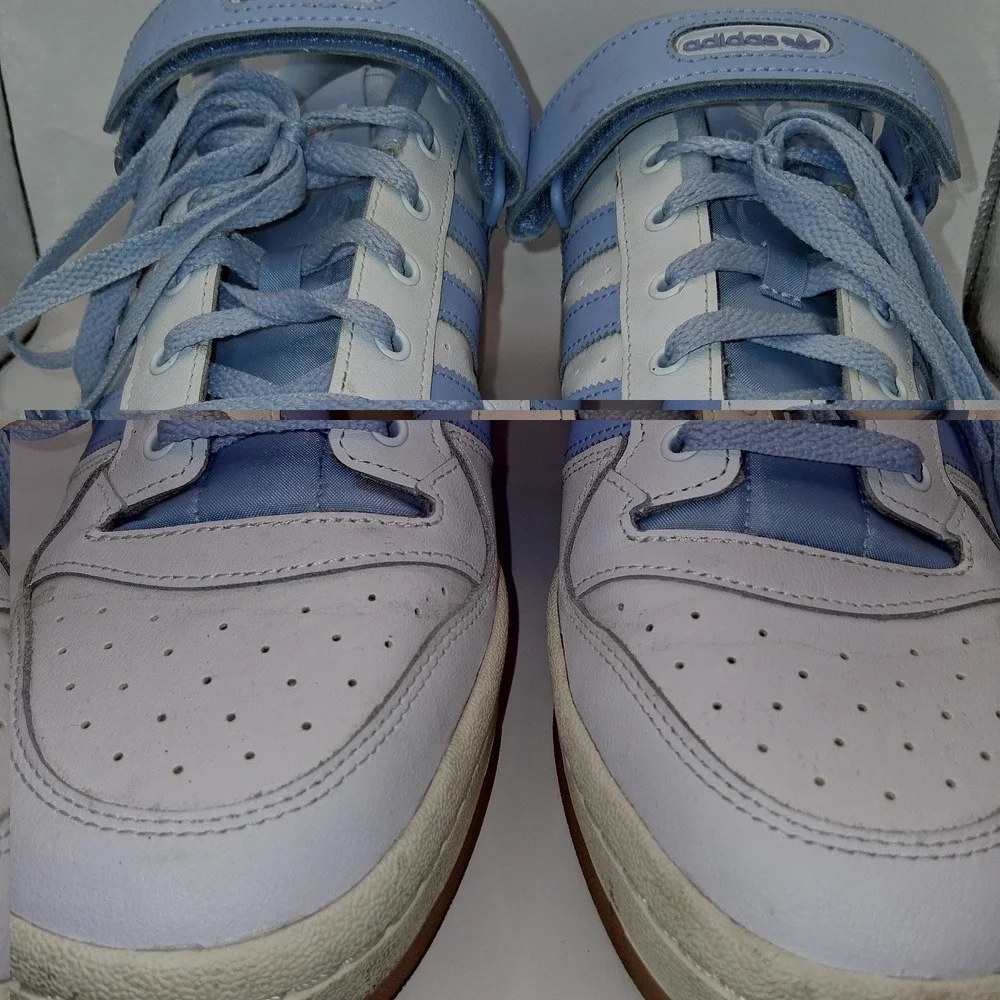Adidas Original Forum Low Top Blue/White Sneakers Strap Size 13